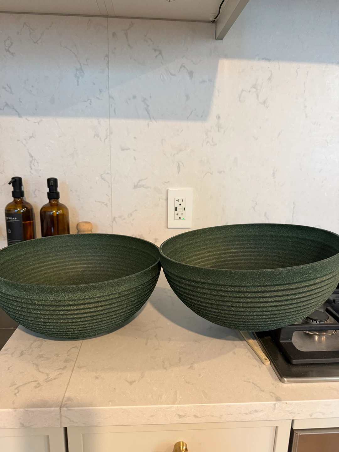Set of 2 Dark Green Serving Bowls - photo 4