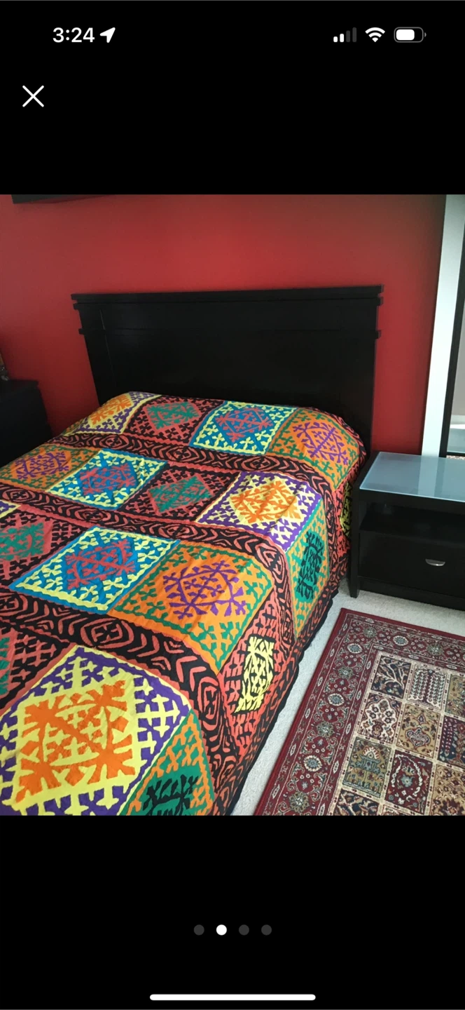 Black Headboard and Bed Frame