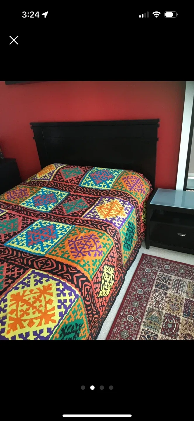 Black Headboard and Bed Frame