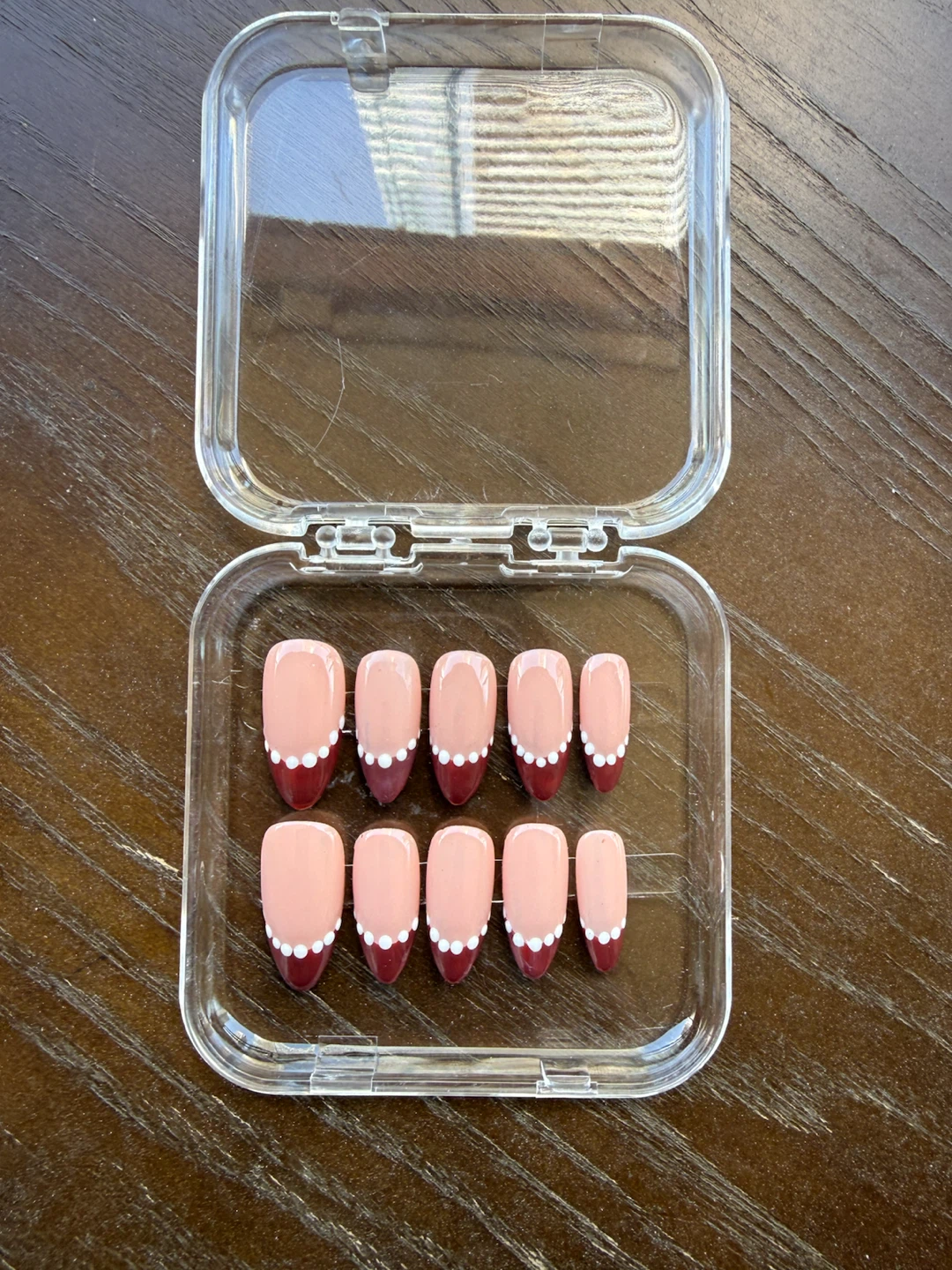 French-polka  Handmade Press-On Nails