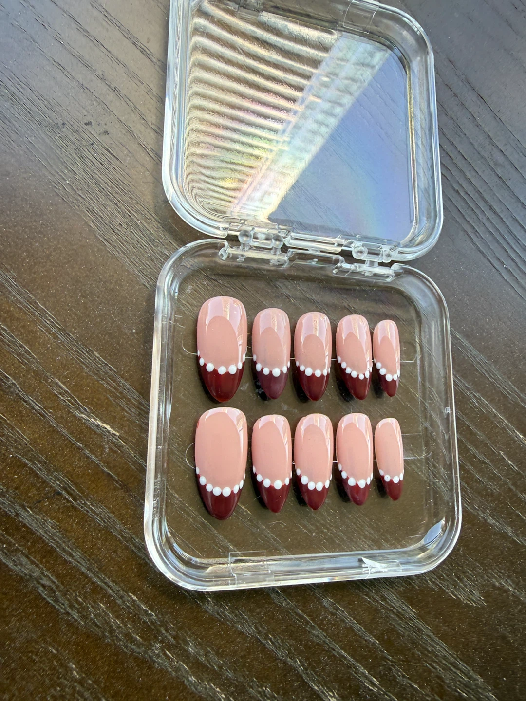 French-polka  Handmade Press-On Nails - photo 3