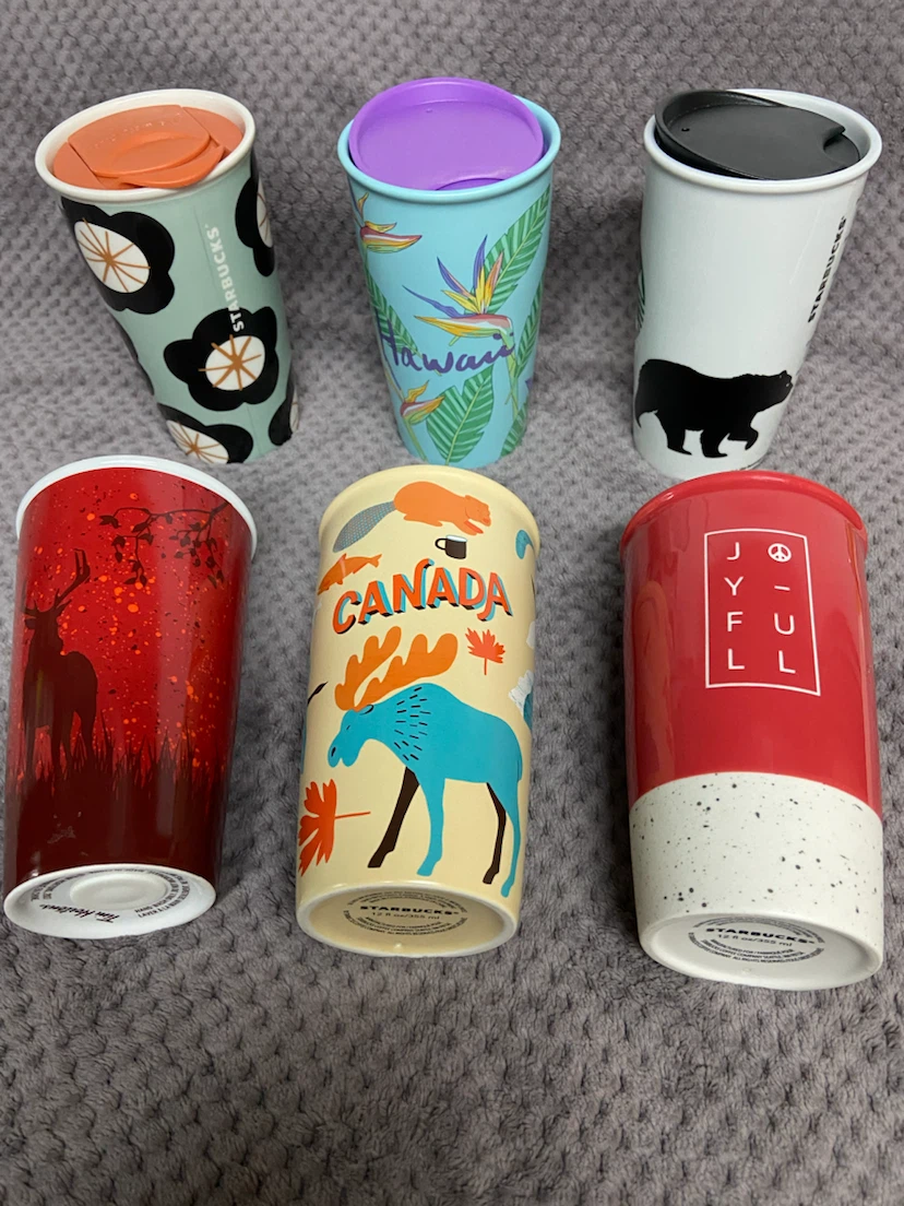 Starbucks and Tim Hortons Tumbler Collection - 6 Designs