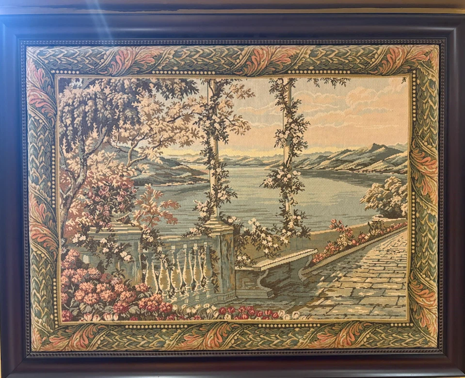 3D Effect Framed Landscape Tapestry Wall Art