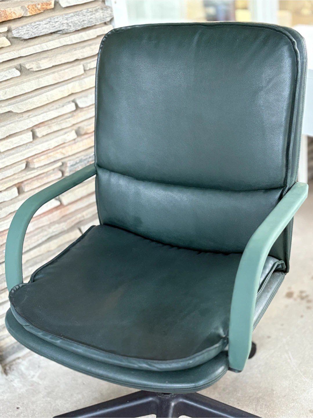 Dark Green Faux Leather Office Chair - photo 5