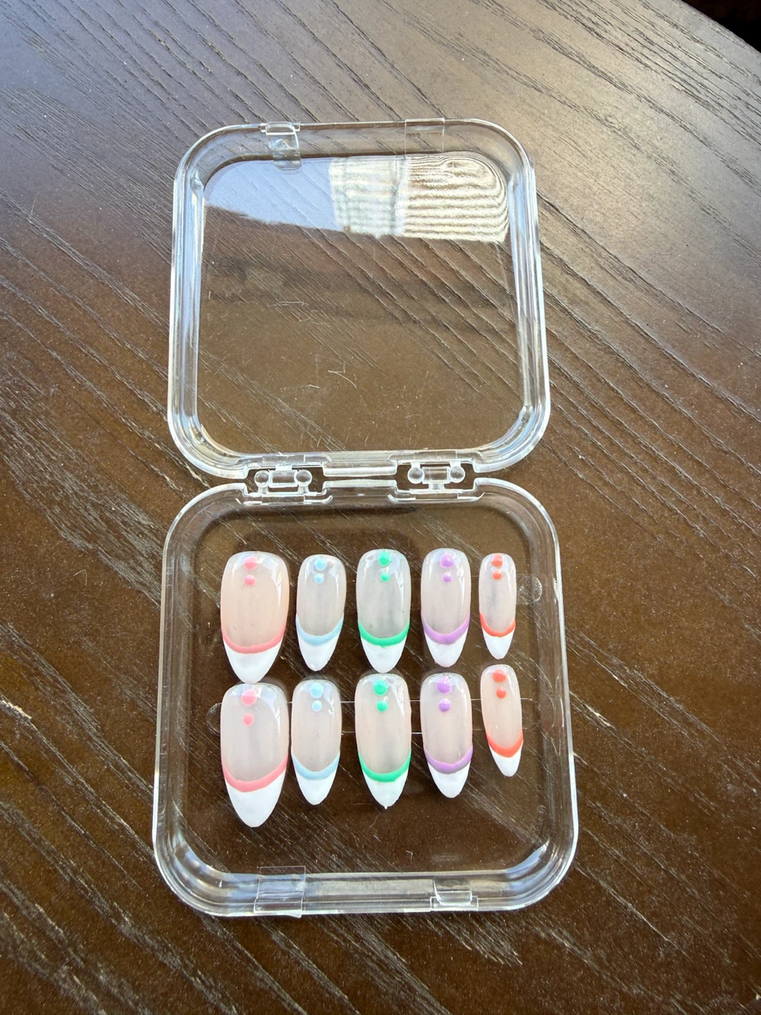 Rainbow French Handmade Press-On Nails