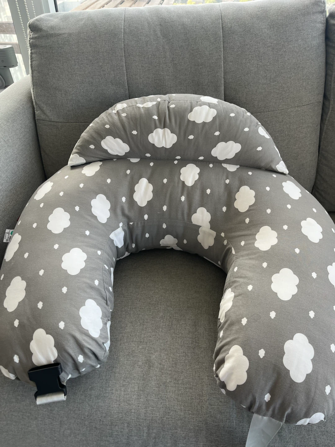 Momcozy Nursing Pillow - Grey Cloud Pattern