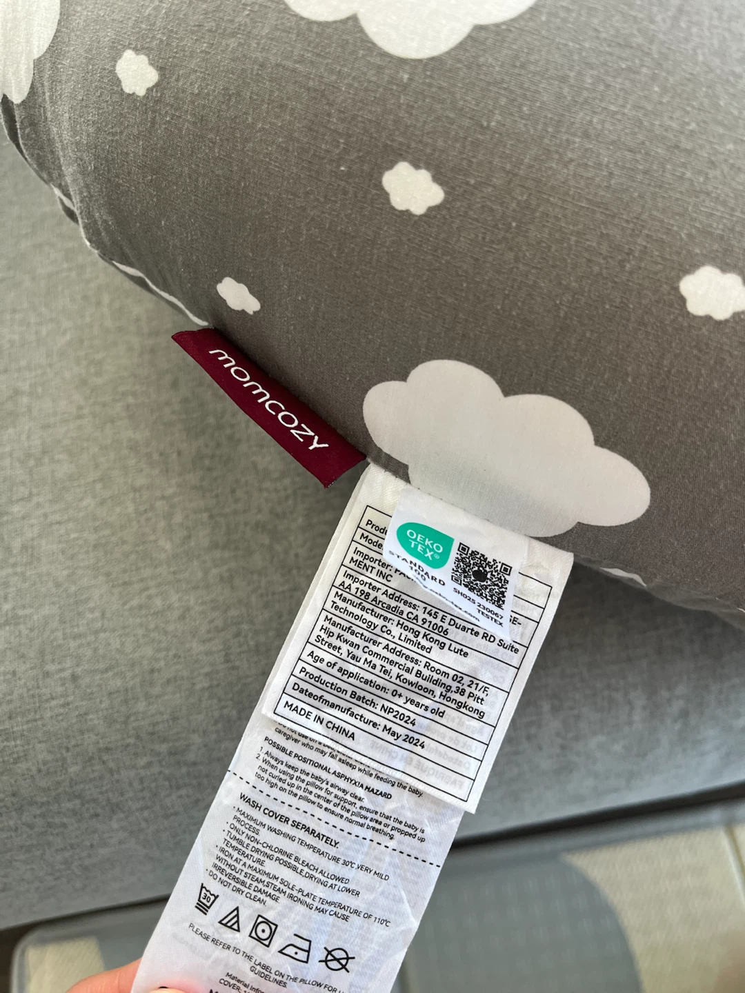 Momcozy Nursing Pillow - Grey Cloud Pattern - photo 2