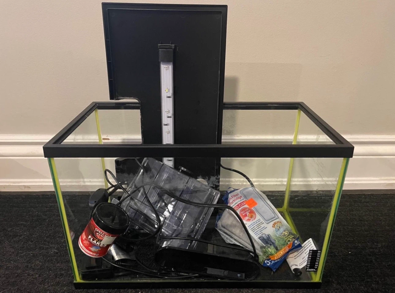 Aquarium Kit with Tank, Decorations and Accessories