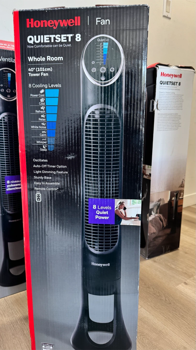 Honeywell QuietSet 8 Whole Room Tower Fan 40" Black