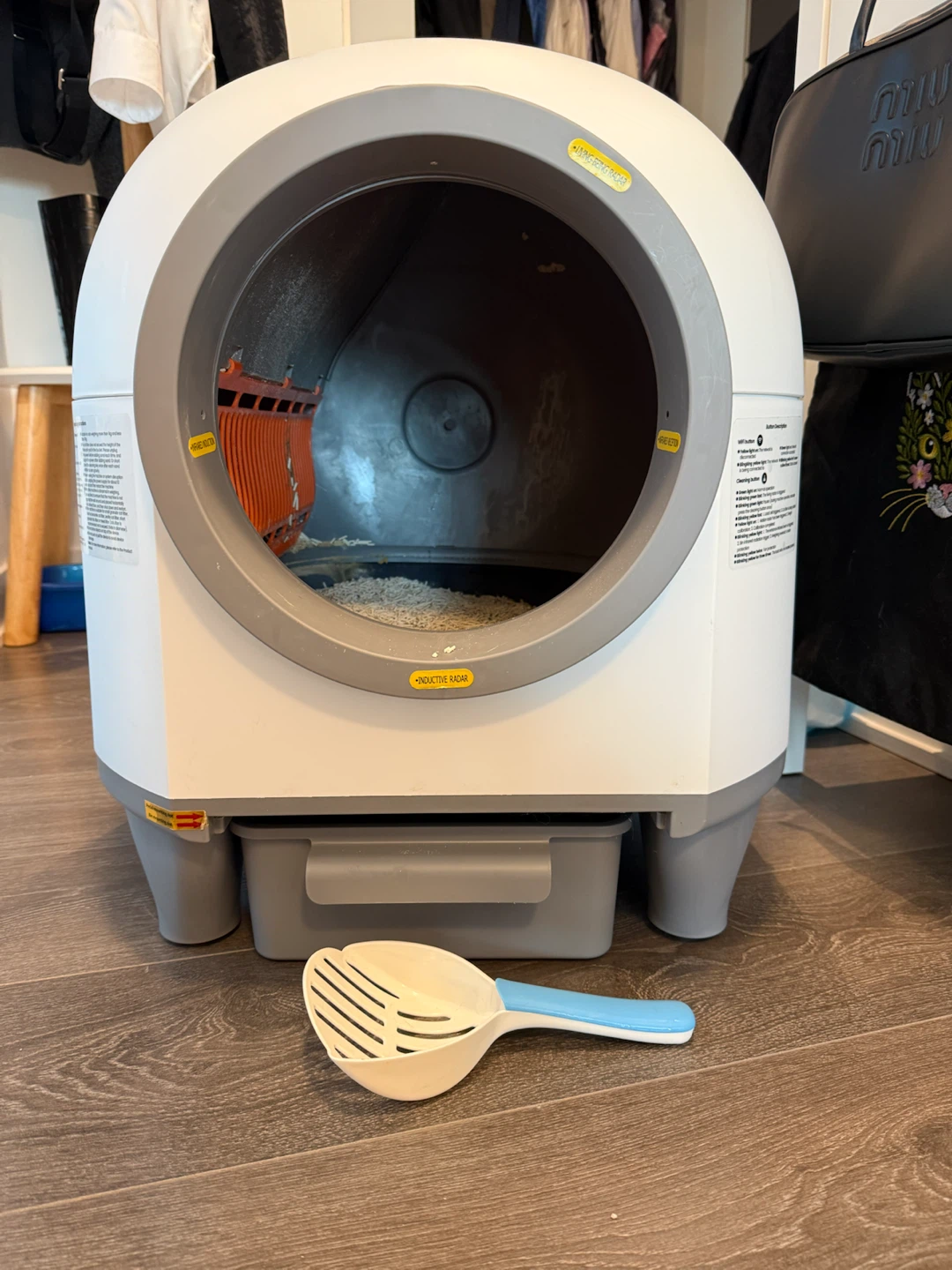 GUNJI 90L Automatic Self-Cleaning Cat Litter Box - Gray