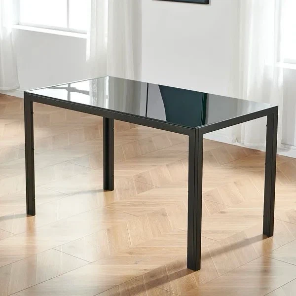 Bonnlo Black Glass Dining Table