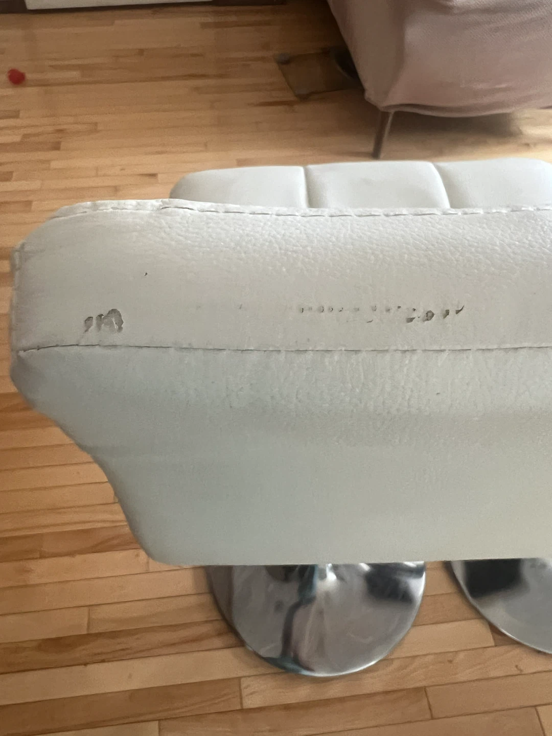White Faux Leather Bar Stools (Set of 2) - photo 3