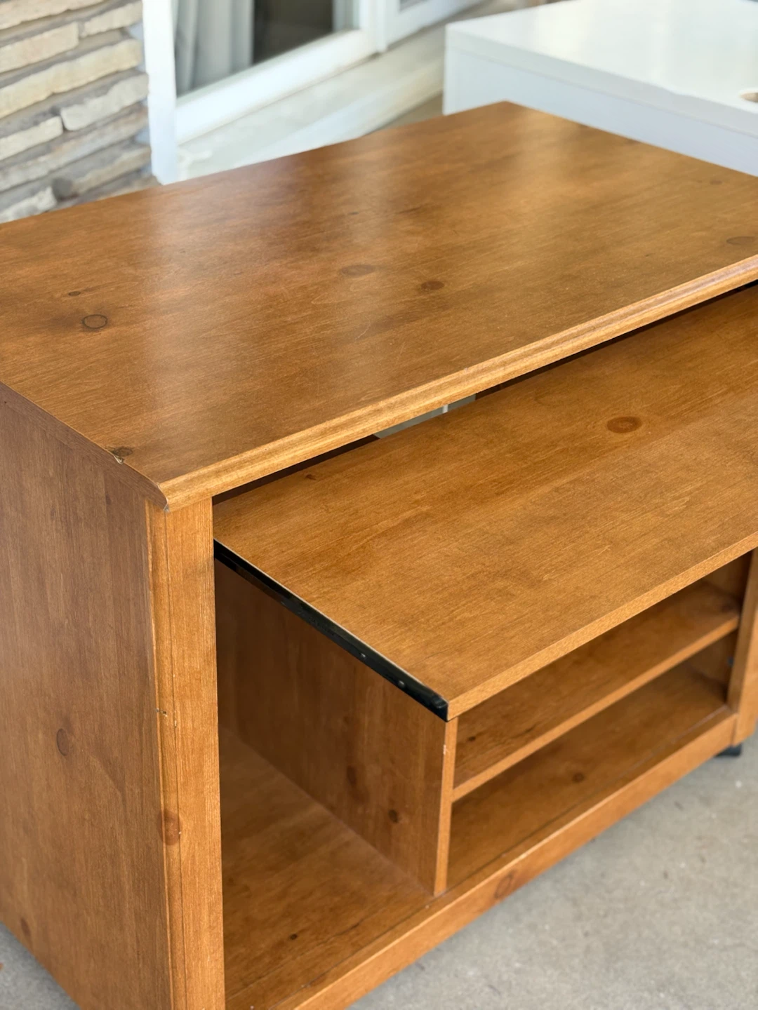 Wooden Computer Desk with Keyboard Tray - photo 2