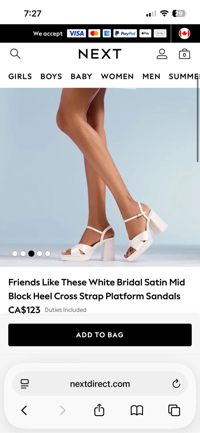 White Satin Bridal Block Heel Sandals - Size 8 - photo 5