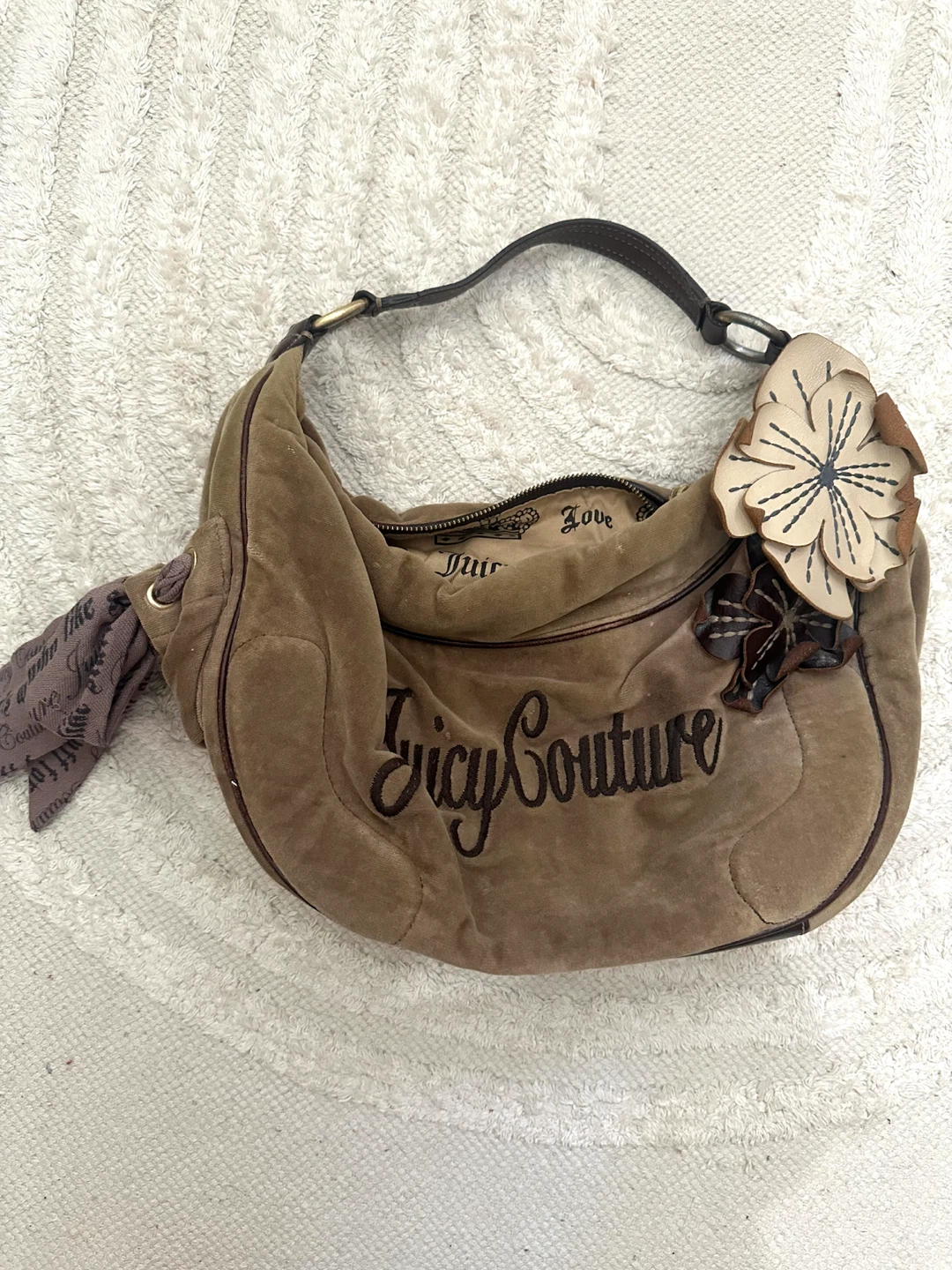 y2k brown vintage juicy couture bag