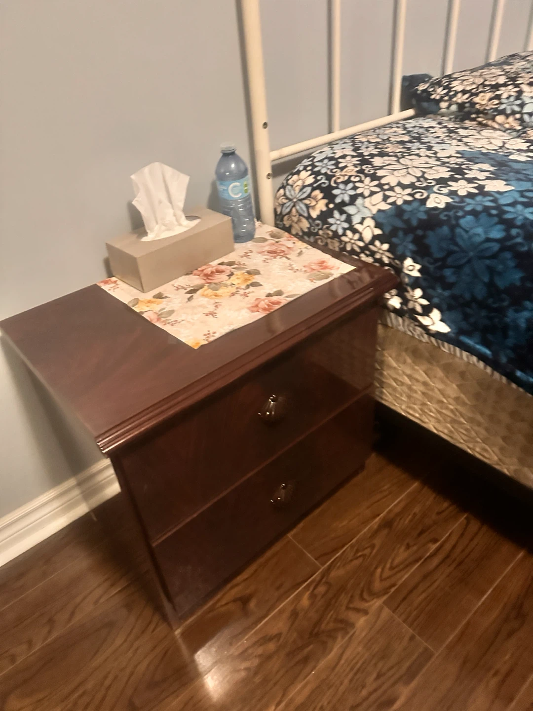 Wooden Nightstand with Two Drawers - photo 2