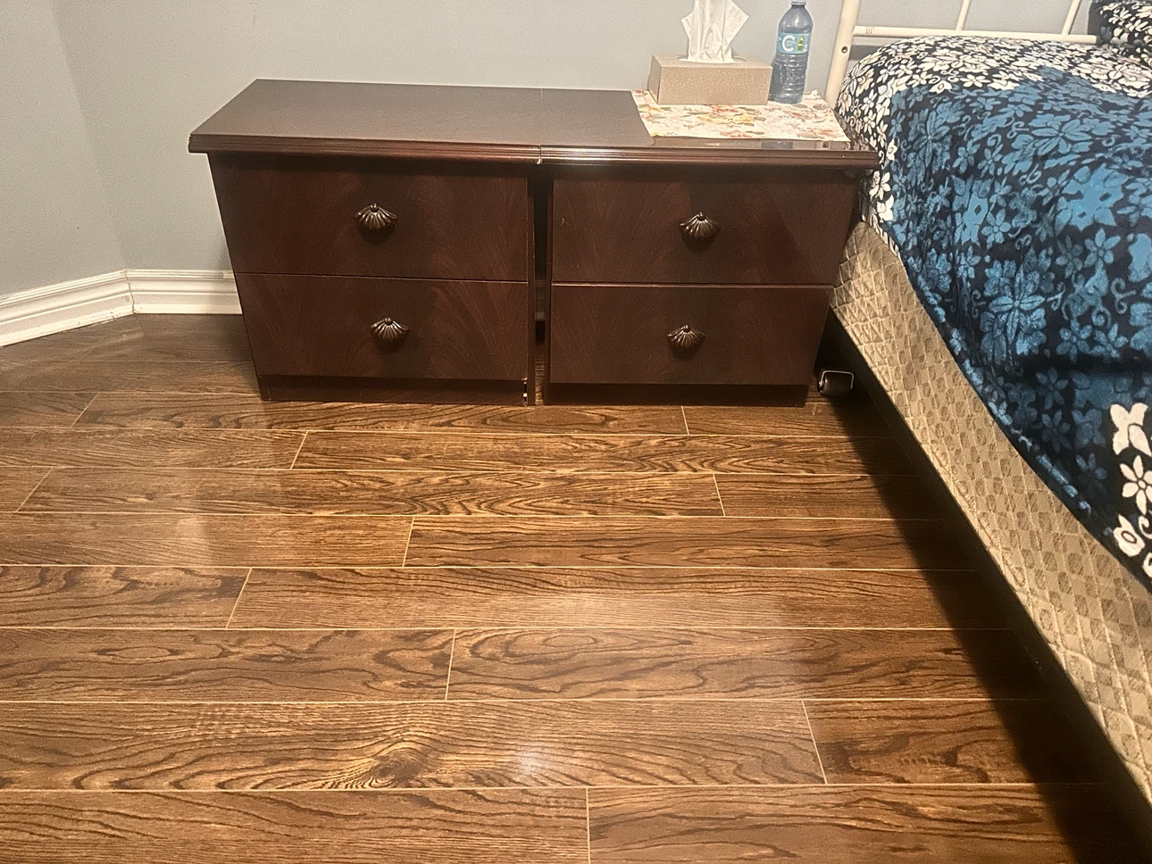 Wooden Nightstand with Two Drawers - photo 3