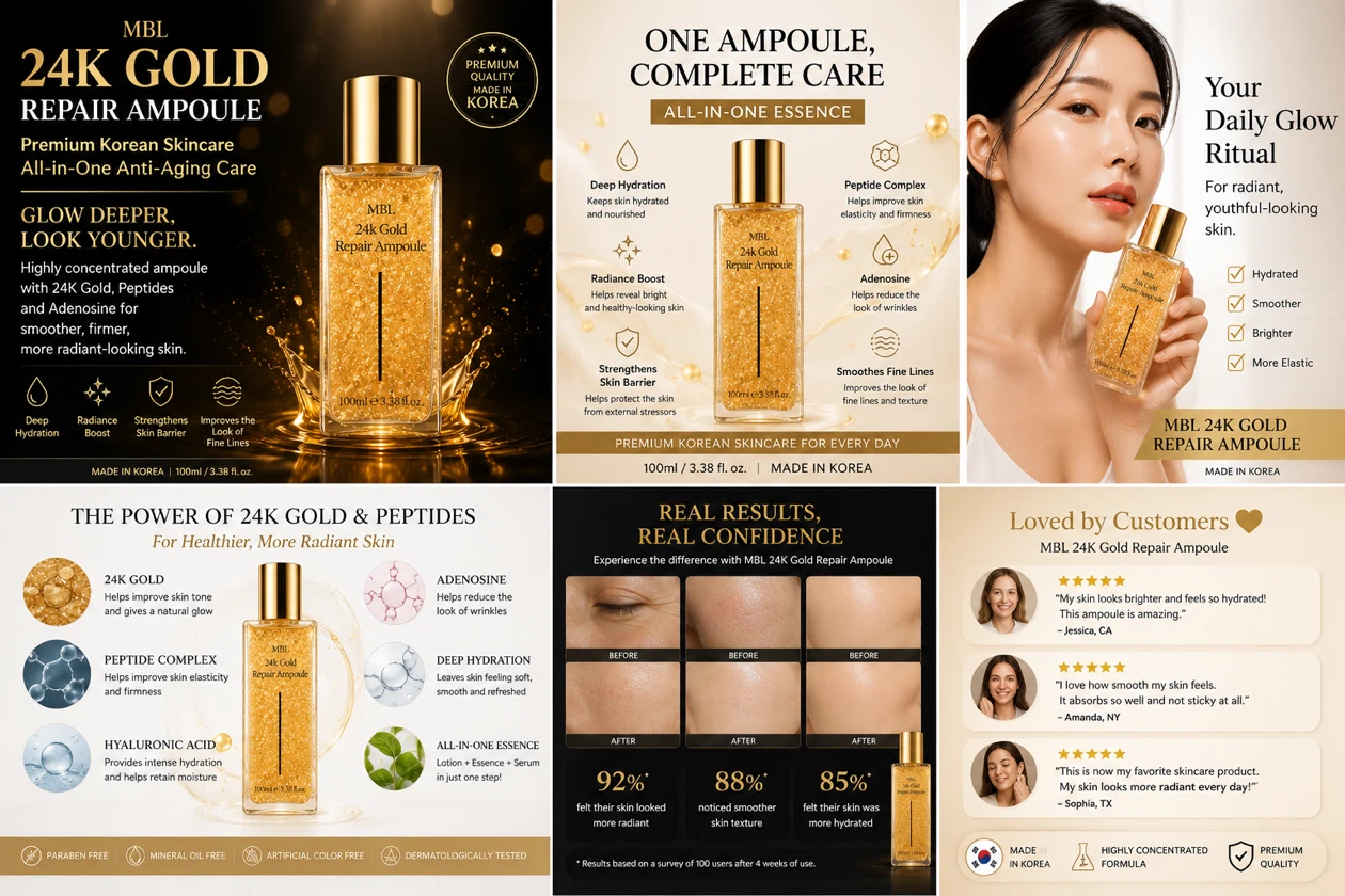 MBL 24K Gold Repair Ampoule - Premium Korean Skincare - photo 4