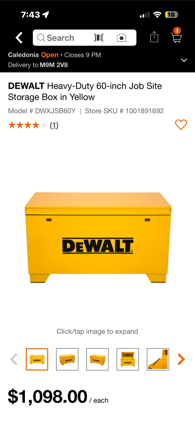 DEWALT Heavy-Duty 60-inch Job Site Storage Box in Yellow - photo 5