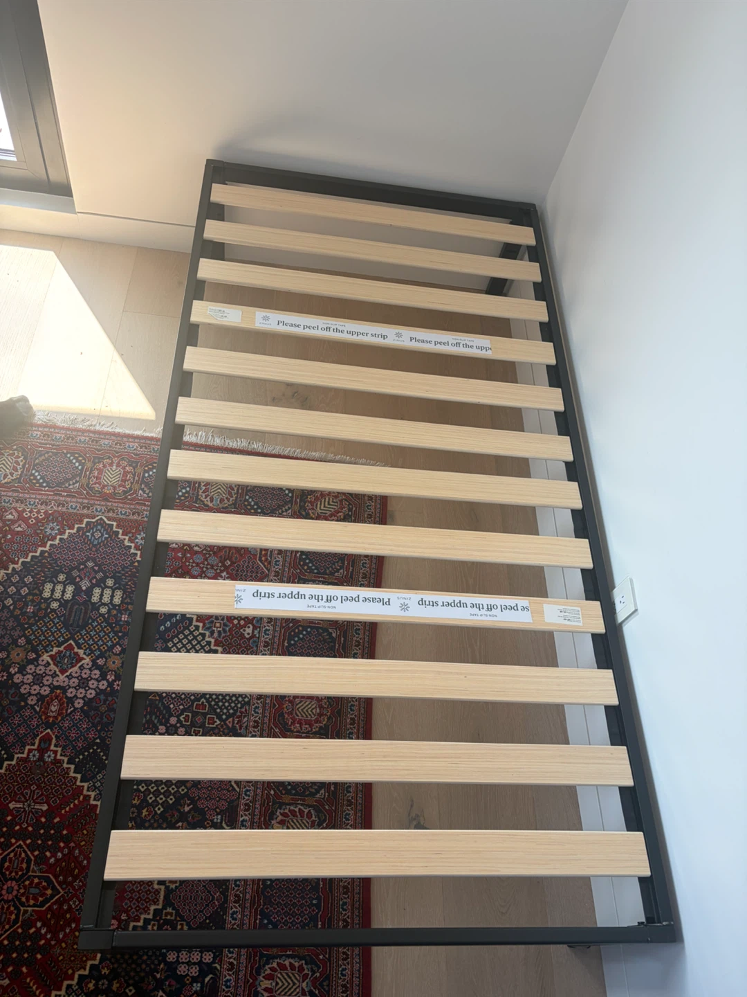 Endy Twin Mattress and Wooden bed frame/base