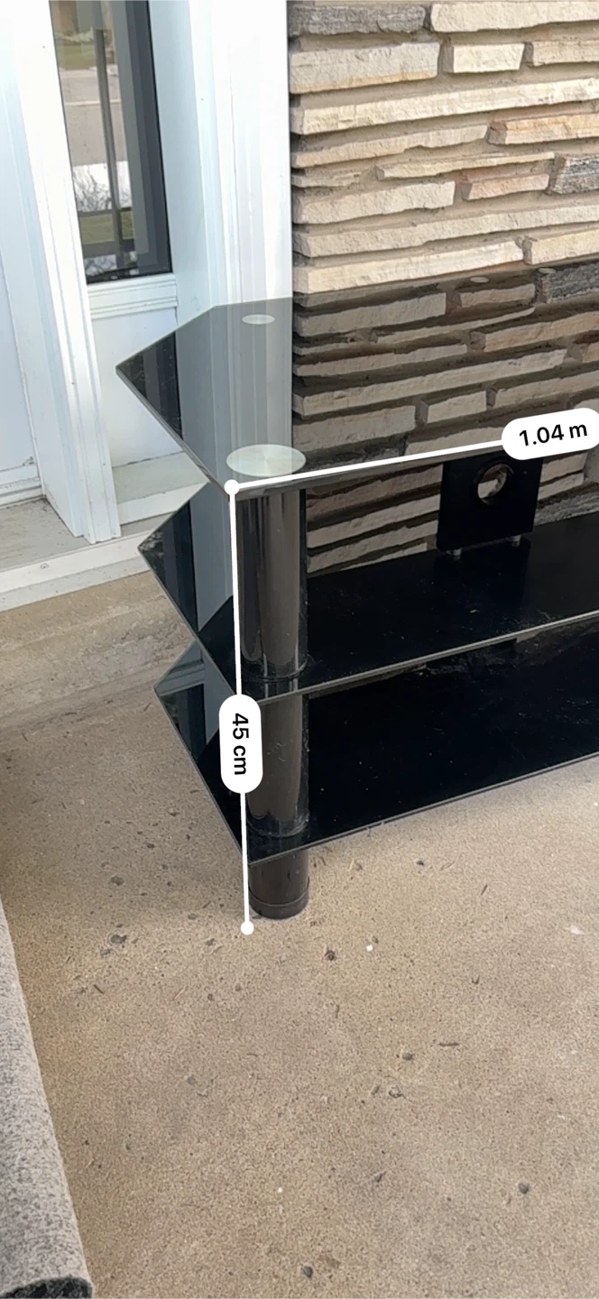 Black Glass 3-Tier TV Stand - photo 5