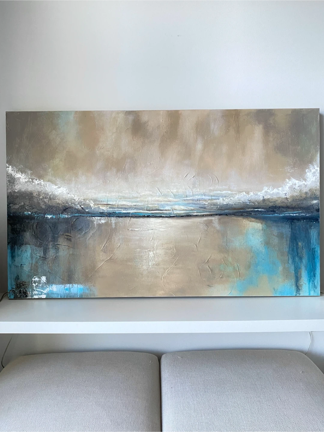 Hand Painted Original Oversized Canvas Art Painting 35”x60” - photo 2