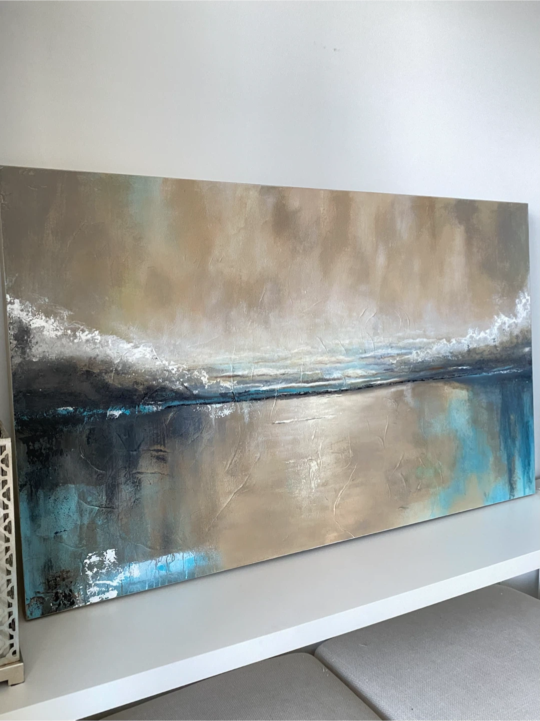 Hand Painted Original Oversized Canvas Art Painting 35”x60” - photo 3
