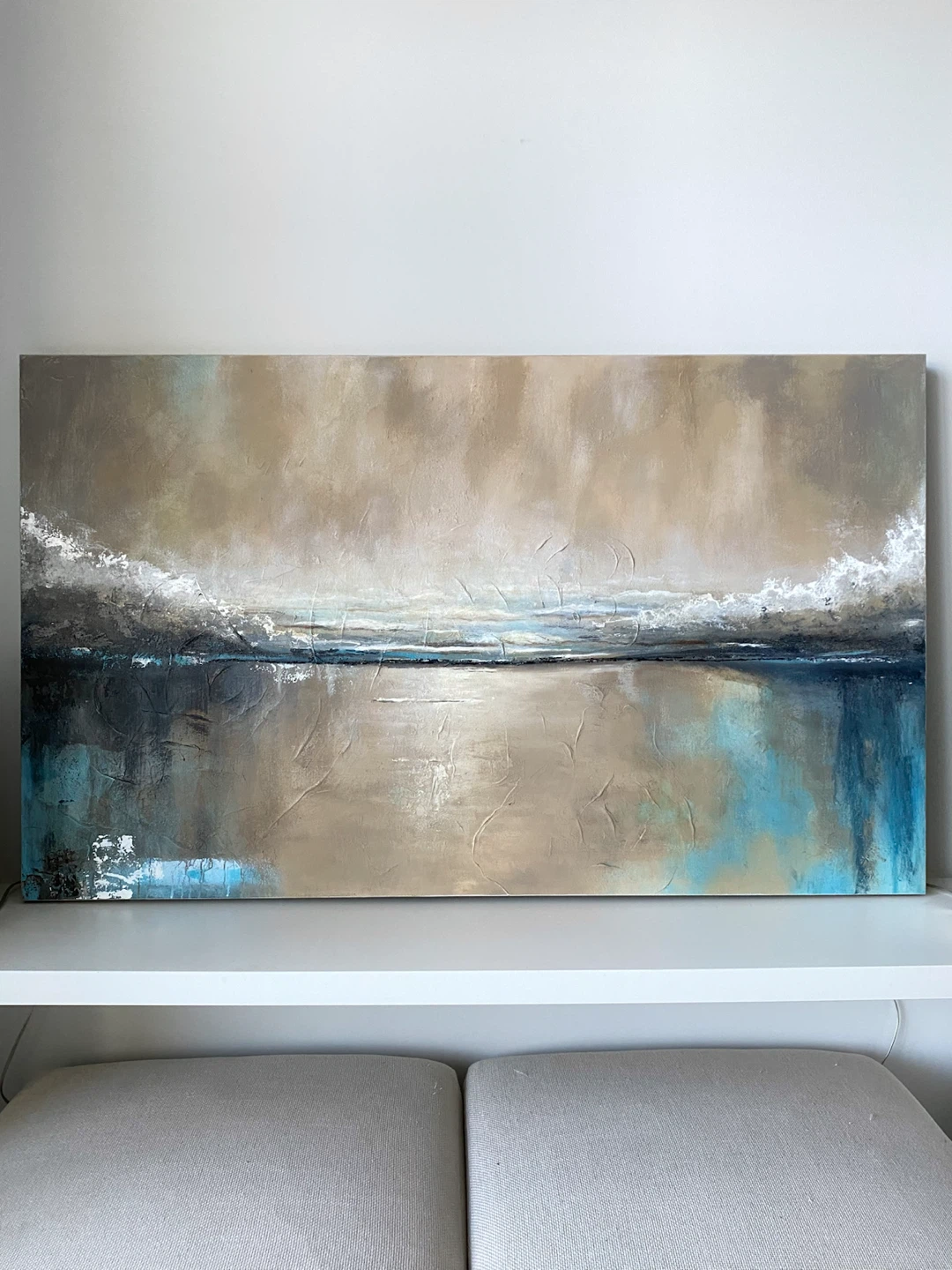Hand Painted Original Oversized Canvas Art Painting 35”x60” - photo 4