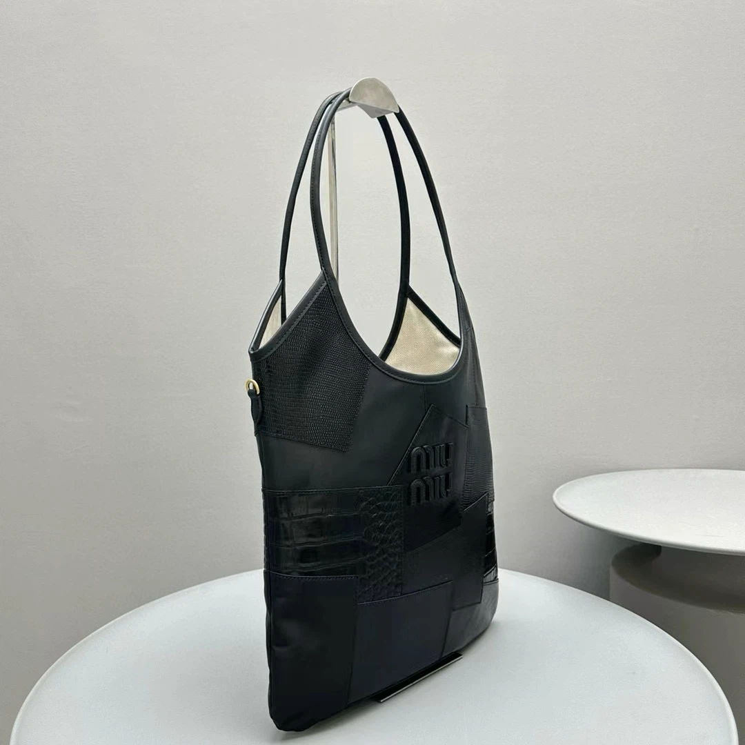 M-l-U Black Patchwork Leather Tote Bag - photo 2