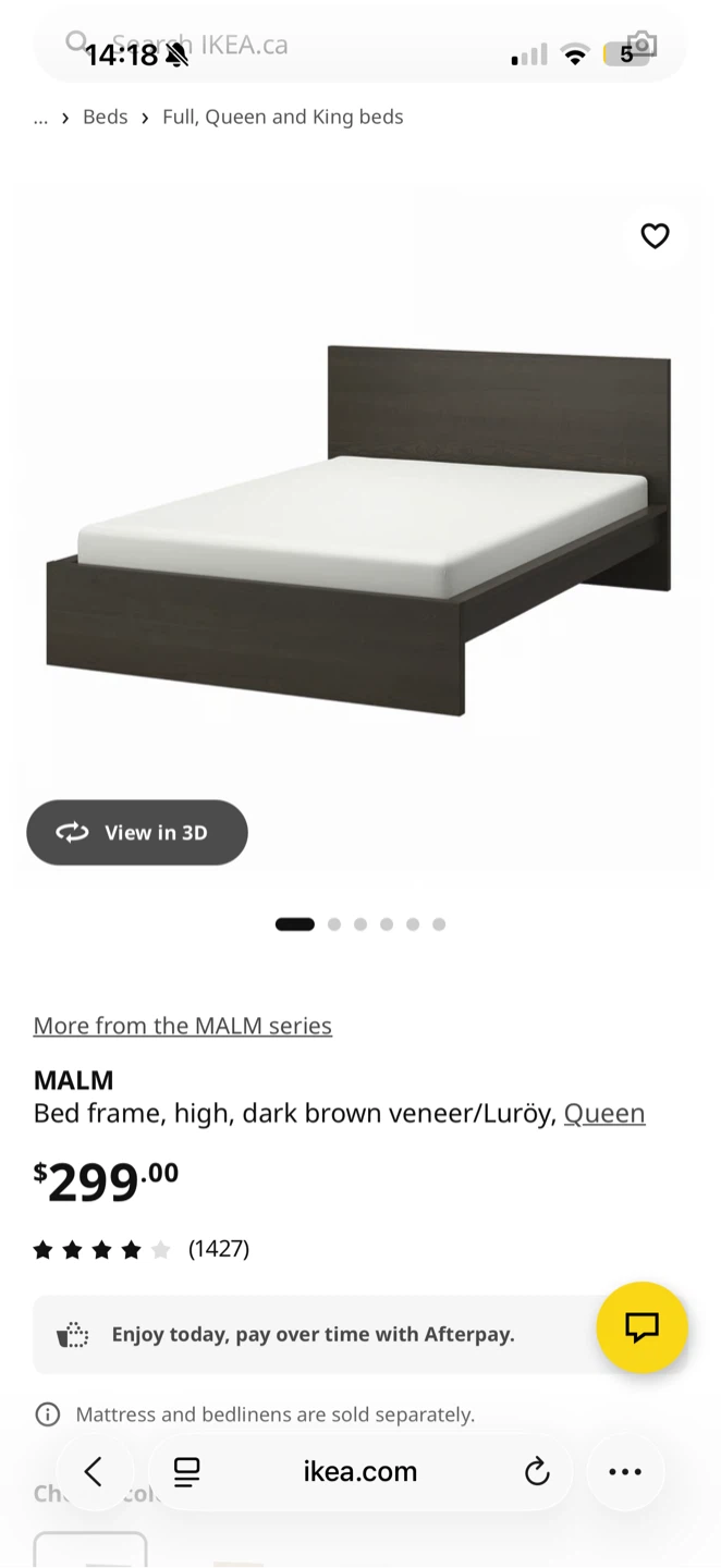 Malm queen bed Ikea- dark brown- like New - photo 3