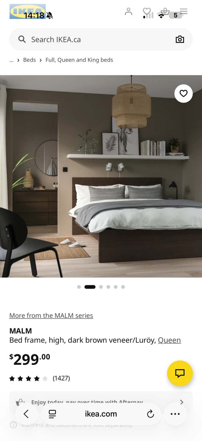 Malm queen bed Ikea- dark brown- like New - photo 4