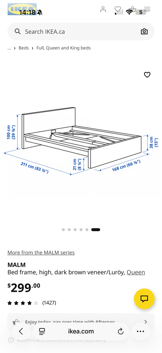 Malm queen bed Ikea- dark brown- like New - photo 5