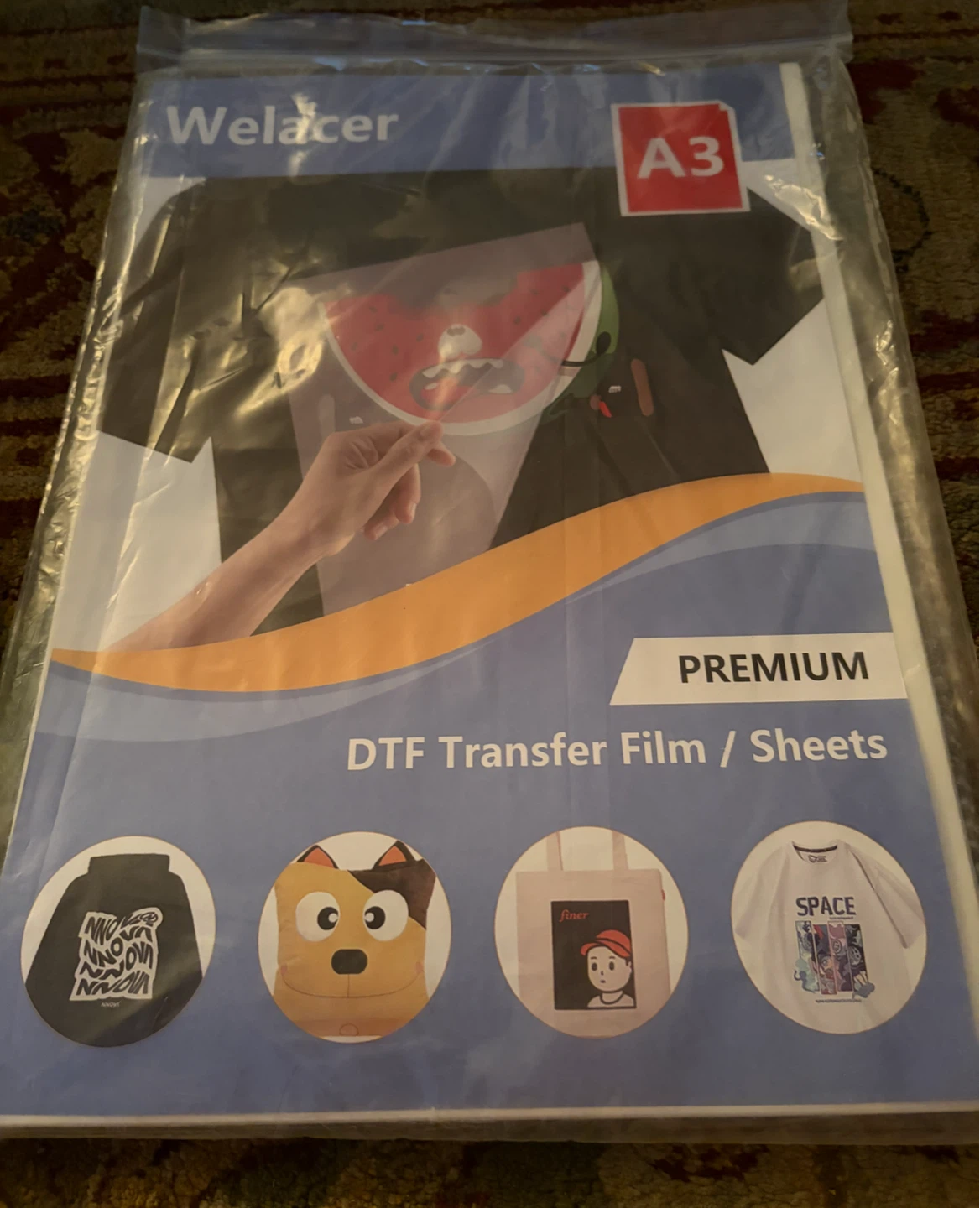 New Welacer 100 A3 Premium DTF Transfer Film Paper Sheets