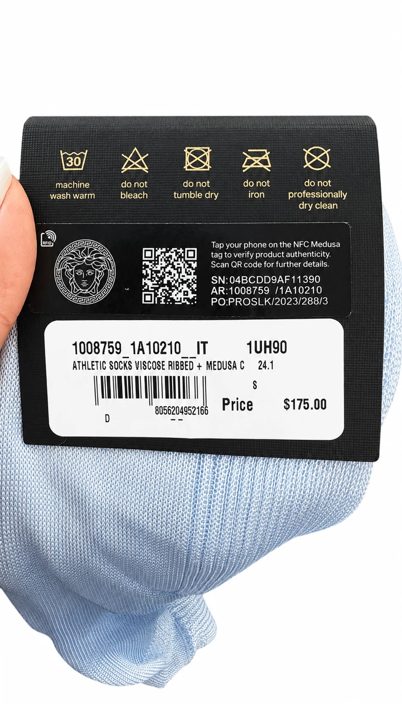 Versace Light Blue Athletic Socks with Medusa Head - photo 3