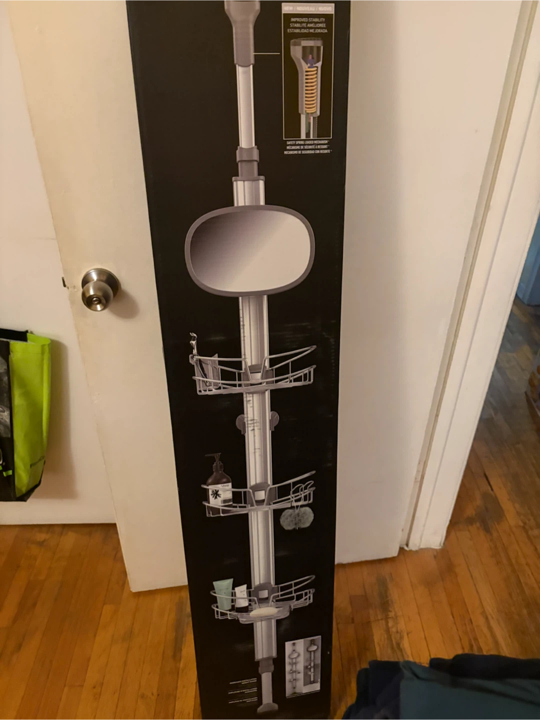 Tension Pole Shower Caddy with Mirror - photo 2