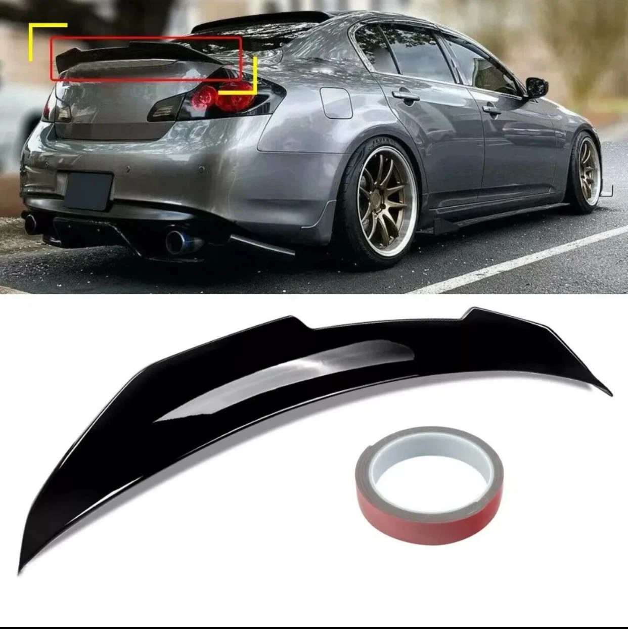 Glossy Black Trunk Spoiler for Infiniti Q35 25 37