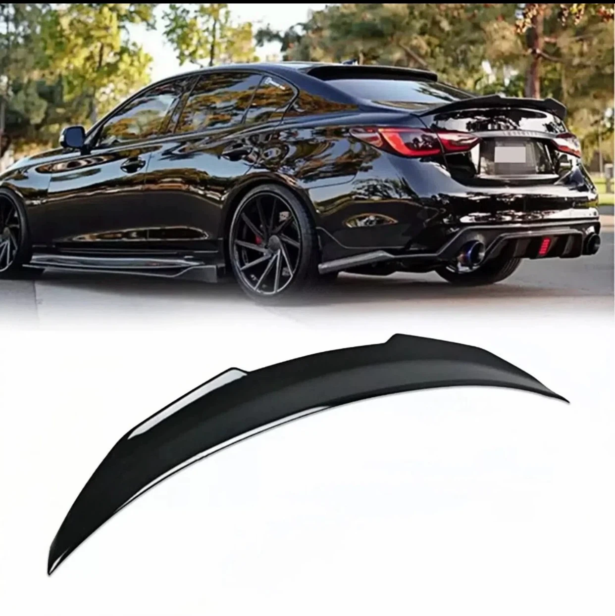 Glossy Black Trunk Spoiler for Infiniti Q35 25 37 - photo 2
