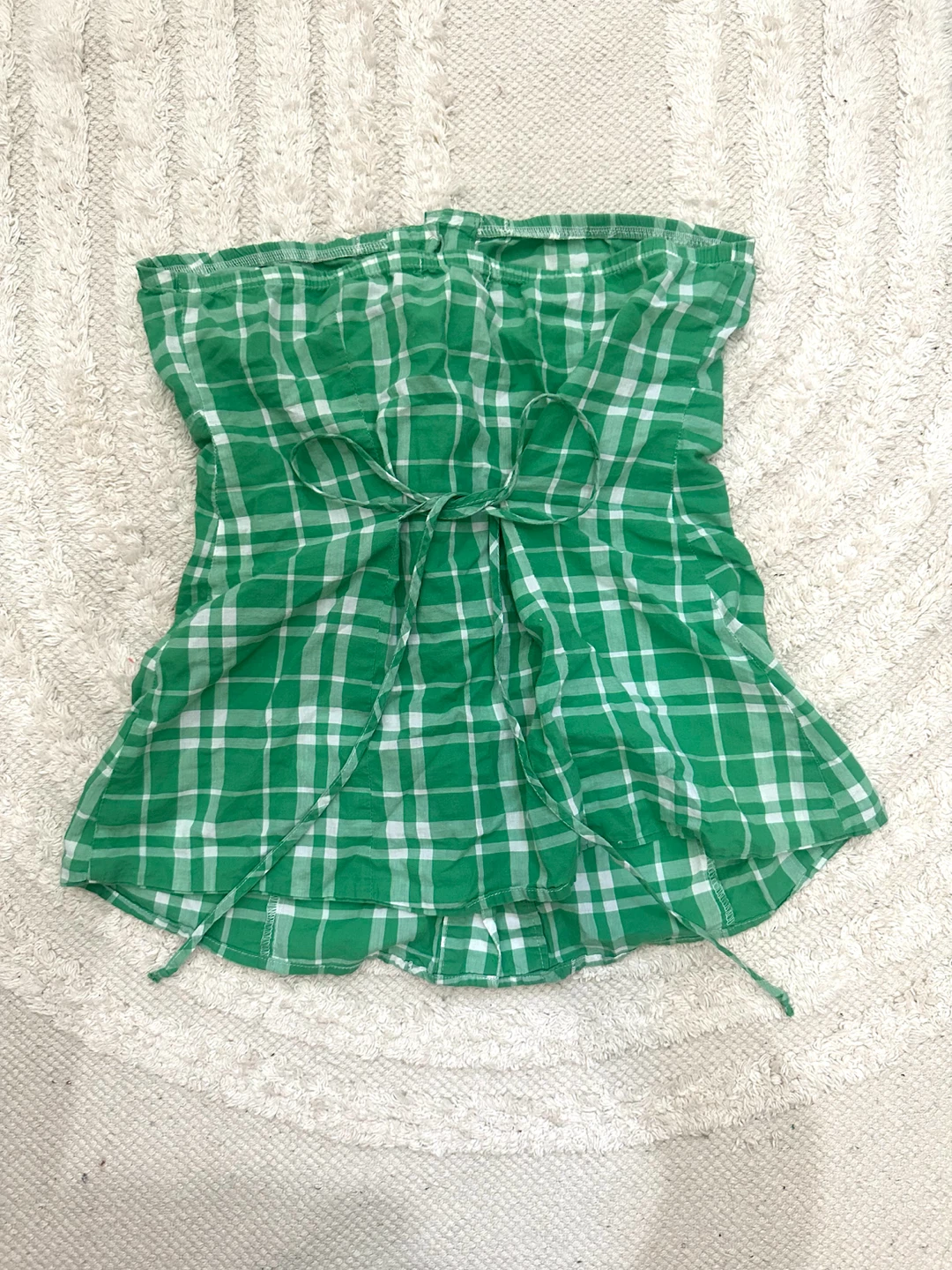 2000’s green plaid babydoll top - photo 2