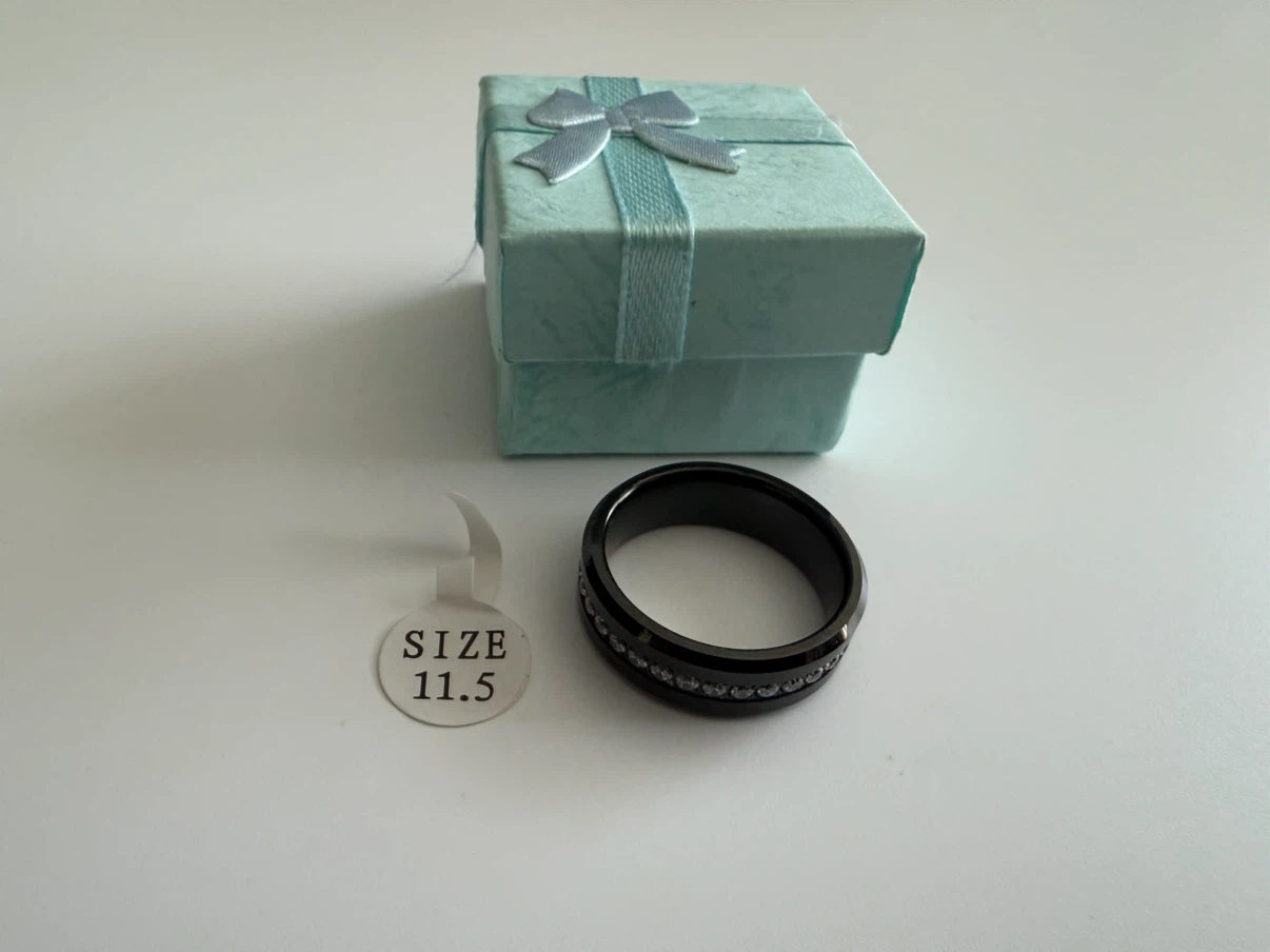 New Size 11.5 Men’s Tungsten Carbide Black Ring - photo 3