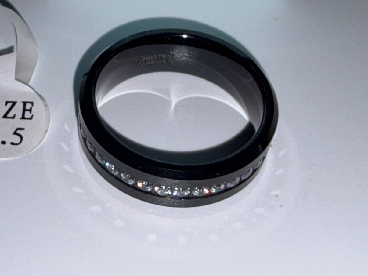New Size 11.5 Men’s Tungsten Carbide Black Ring - photo 4