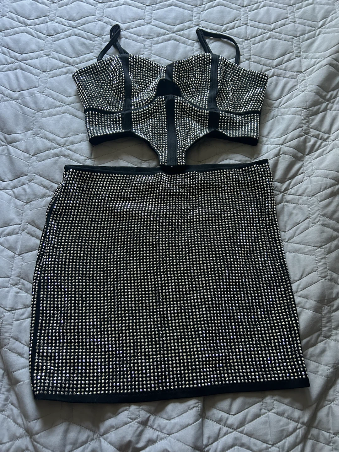 Two piece rhinestone set