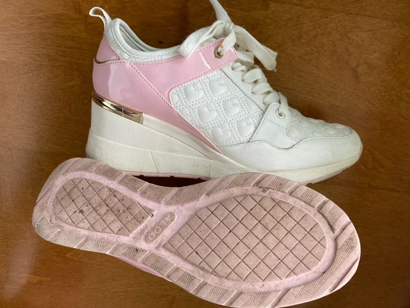 ALDO White Pink Wedge Sneakers - photo 4