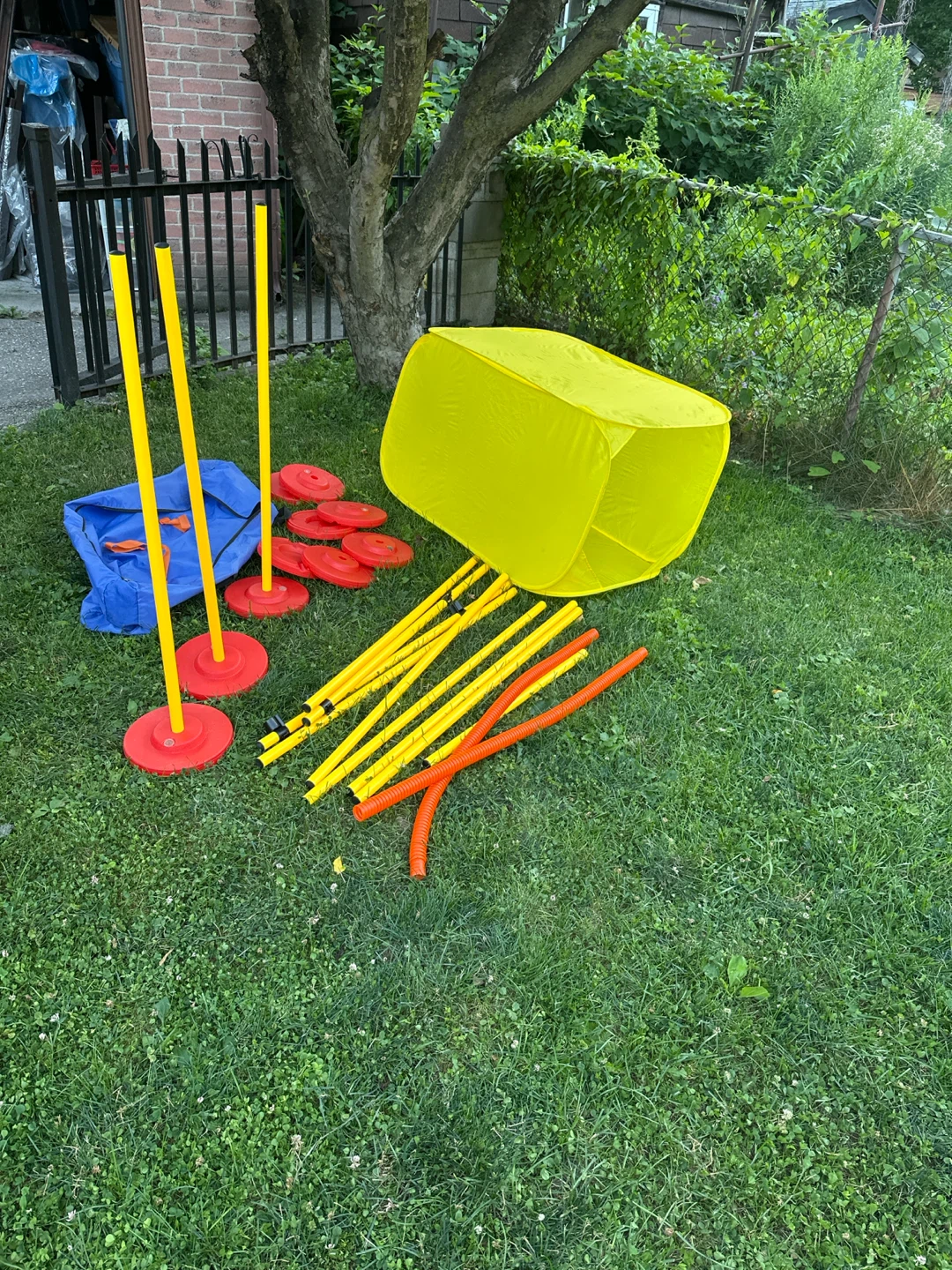 Agility Training Poles and Agility Tunnel Set