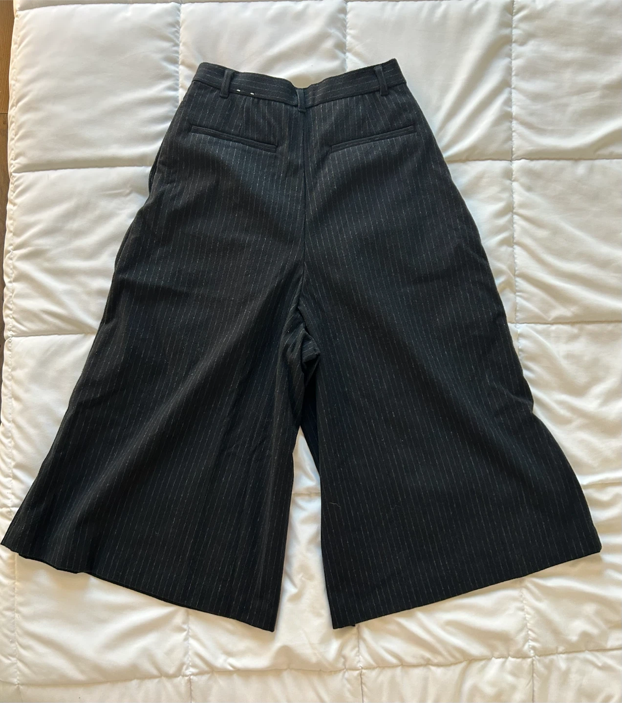 Muji Pinstripe Wide-Leg Cropped Pants - photo 2