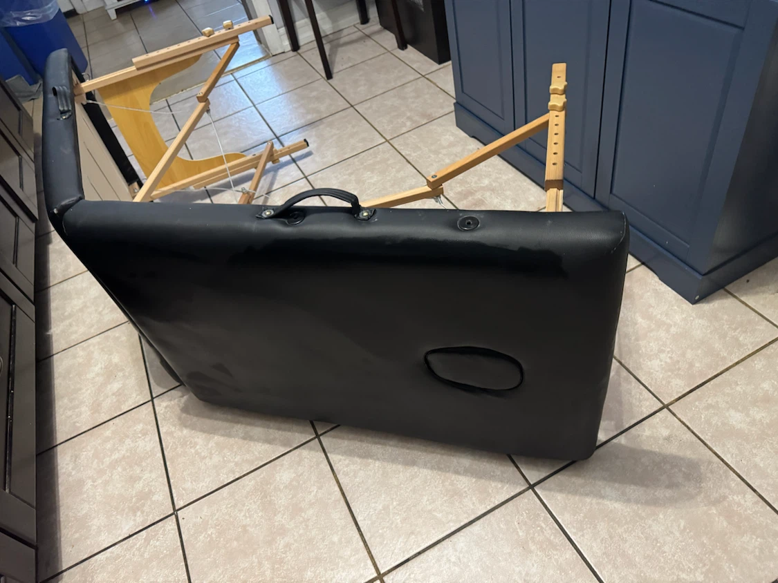 Black Massage Table with Face Cradle