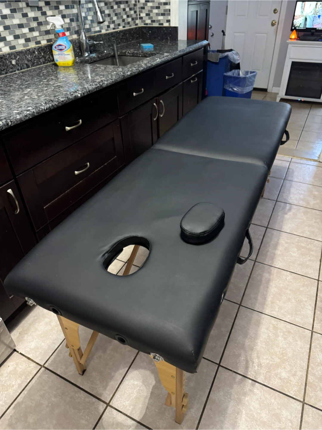 Black Massage Table with Face Cradle - photo 4