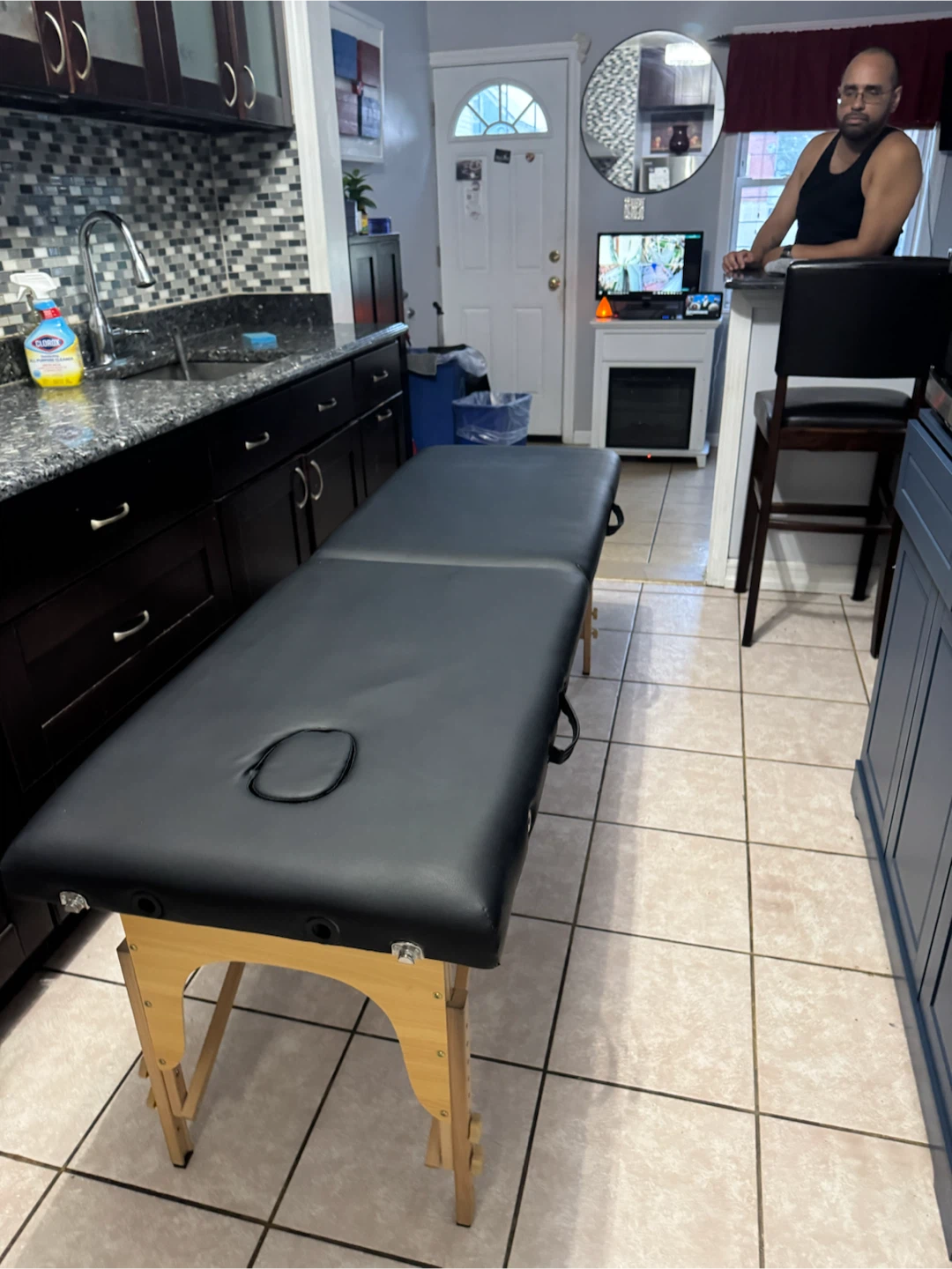 Black Massage Table with Face Cradle - photo 5
