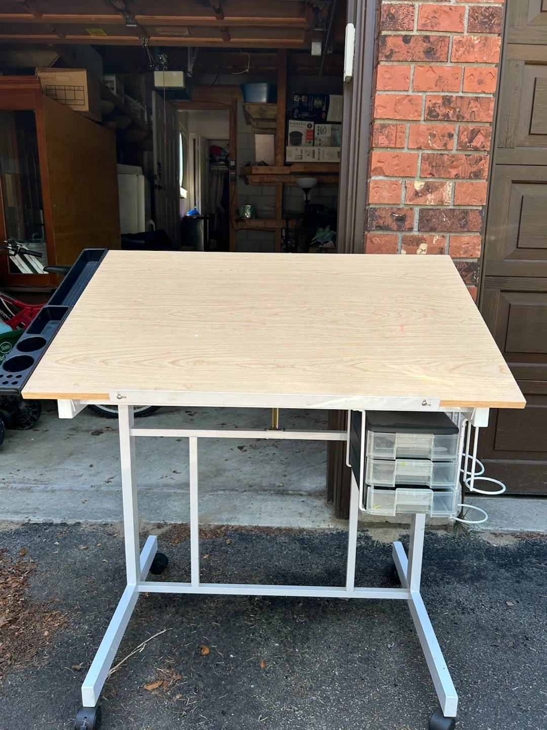 Adjustable Crafting Art Drafting Table Desk with Storage Drawers - photo 2