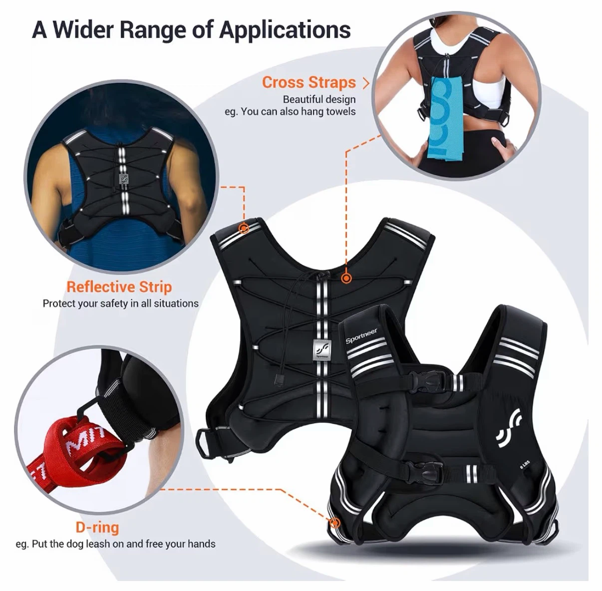 New Sportneer 8lbs Weighted Vest - Pink - photo 5