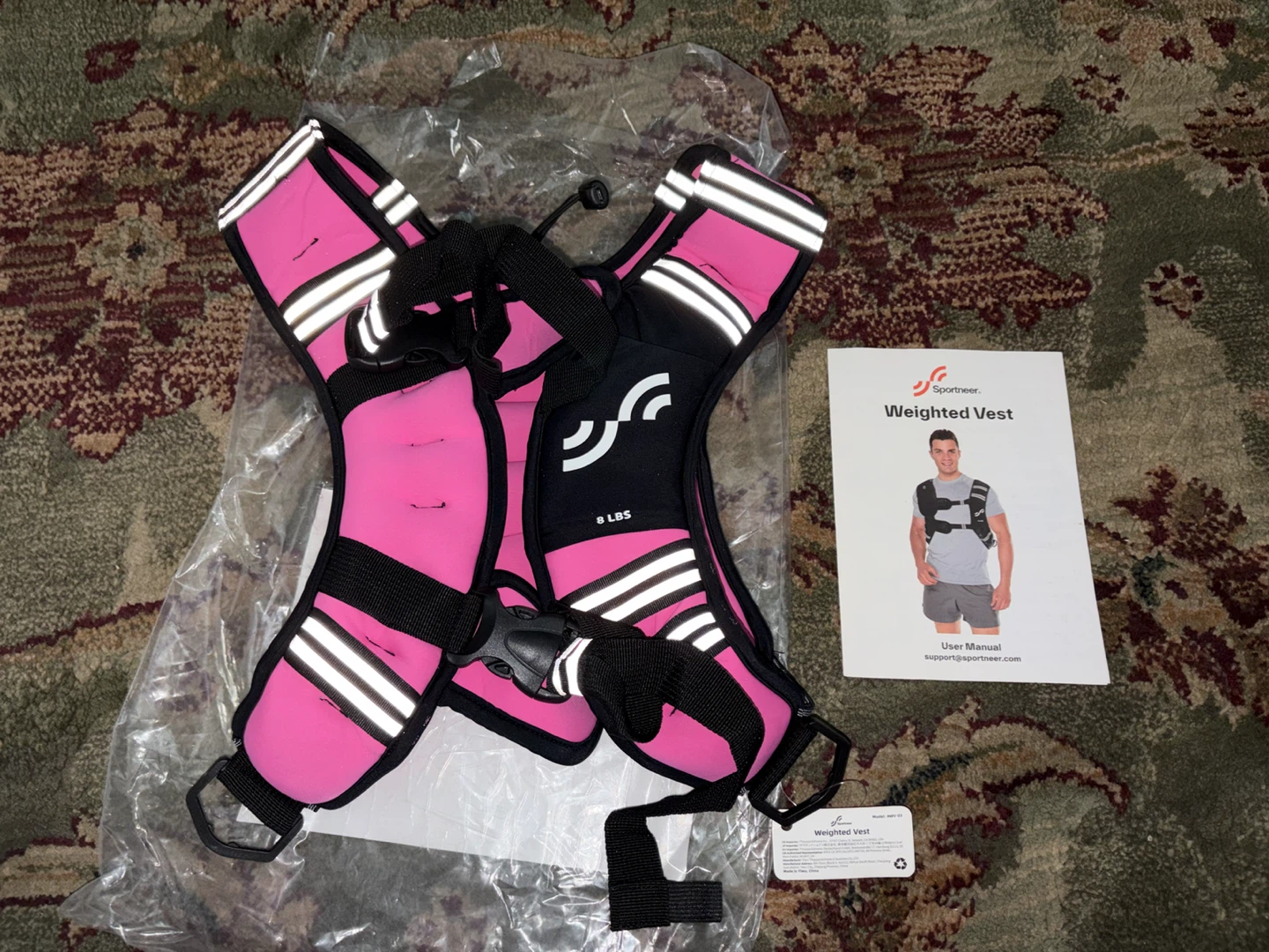 New Sportneer 8lbs Weighted Vest - Pink